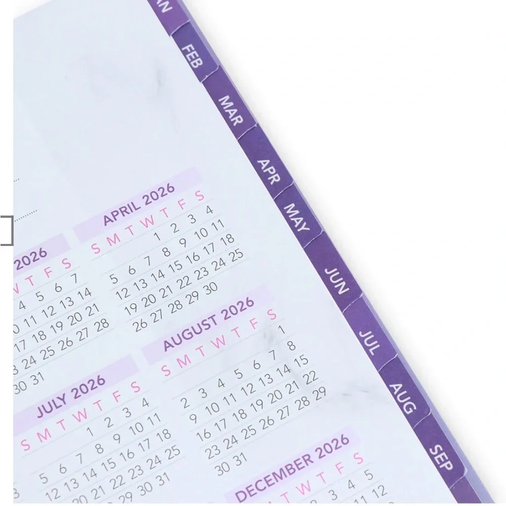 2026 Annual Calendar Purple Spiral-Bound Calendar 5 Star product woman owned co